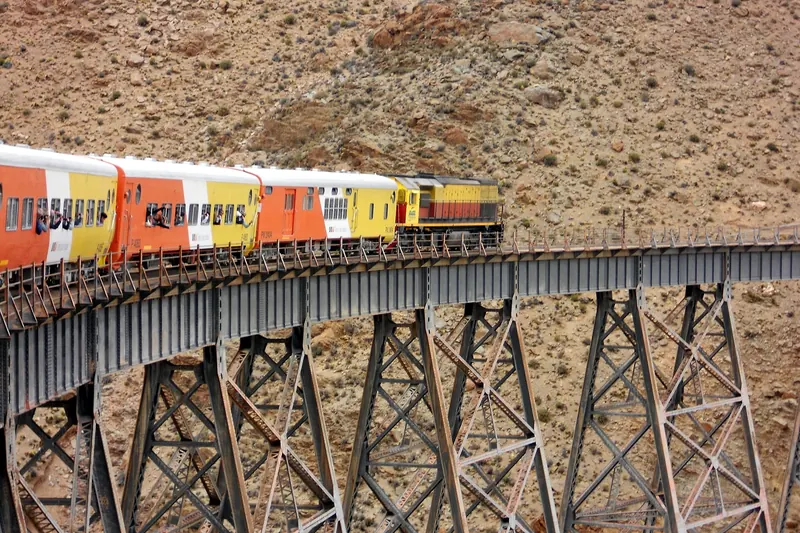 The Train to the Clouds crossing the La Polvorilla viaduct high in the Andes