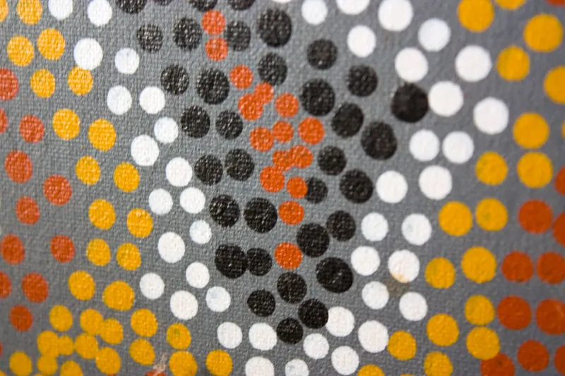 Detail of an Aboriginal dot painting