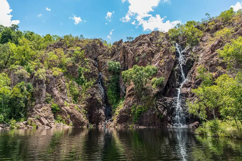 Wangi Falls tumbling into a plunge pool in Litchfield National Park