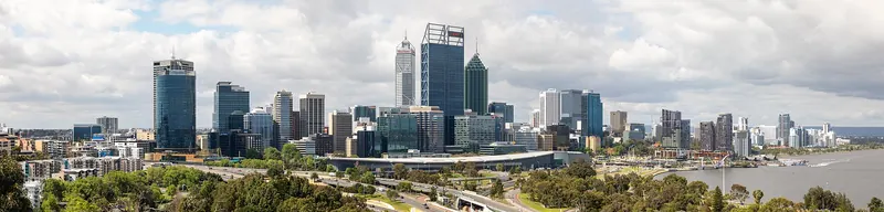 The Perth skyline and the Swan River seen from Kings Park