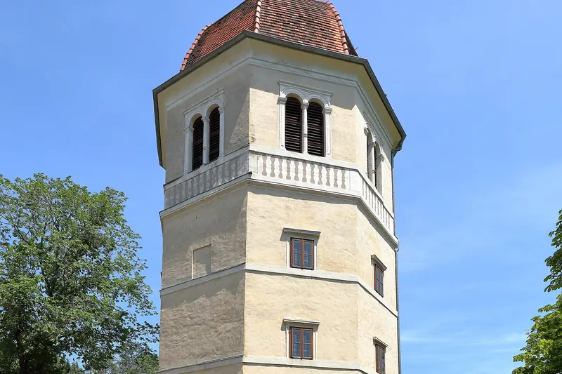The Uhrturm clock tower on Schlossberg hill above Graz