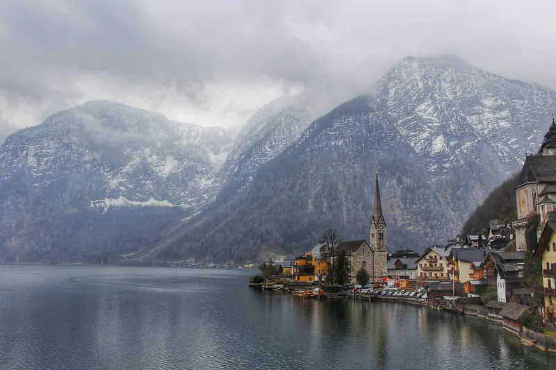 Hallstatt's lakeside village beneath the Alps in Austria's Salzkammergut