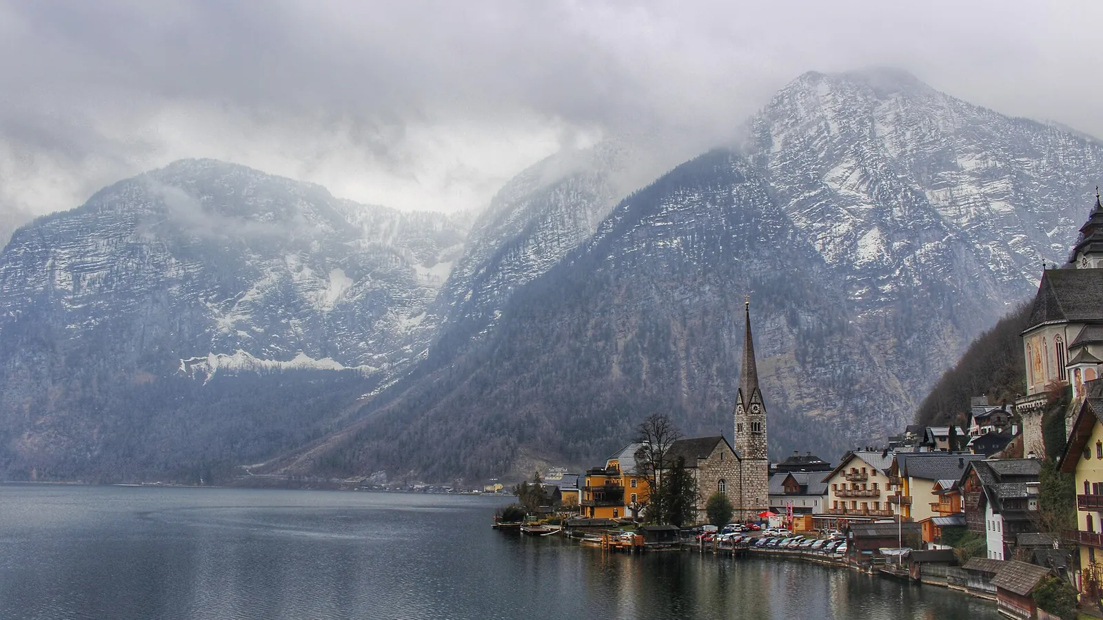 Hallstatt's lakeside village beneath the Alps in Austria's Salzkammergut