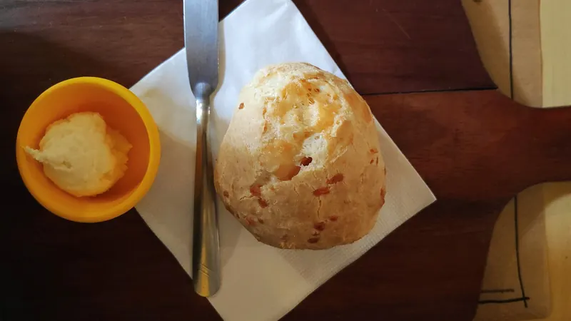 Warm pão de queijo cheese bread rolls