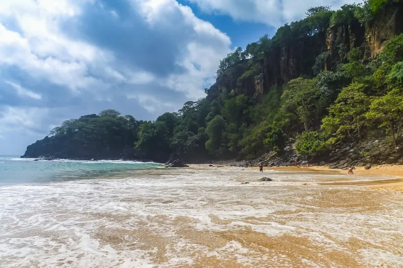 The turquoise water and white sand of Baía do Sancho beach on Fernando de Noronha