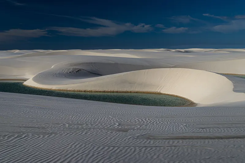 White sand dunes and blue lagoons in the Lençóis Maranhenses National Park