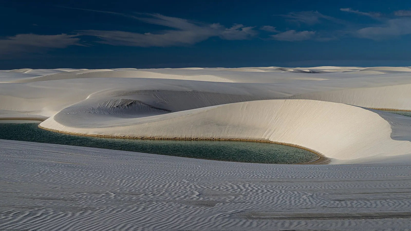 White sand dunes and blue lagoons in the Lençóis Maranhenses National Park