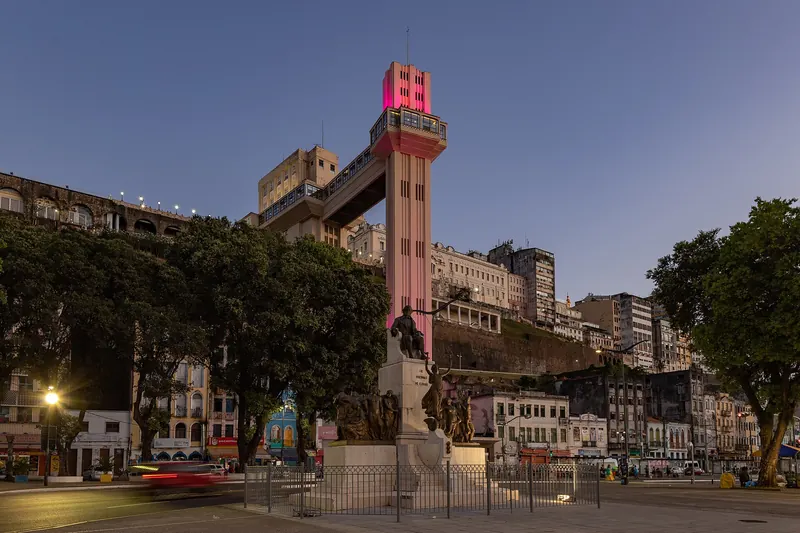 The Art Deco Lacerda Elevator tower connecting Salvador's upper and lower cities