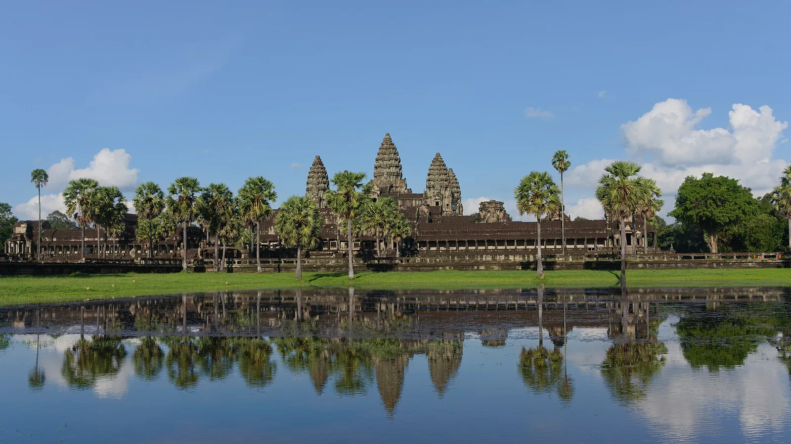Angkor Wat and its reflection in a pond