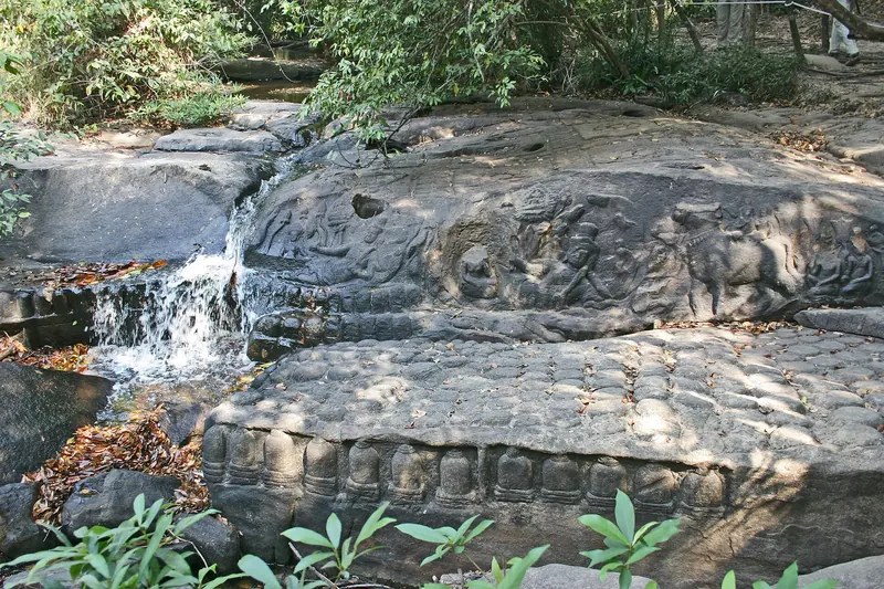 Carved lingams in the river at Kbal Spean