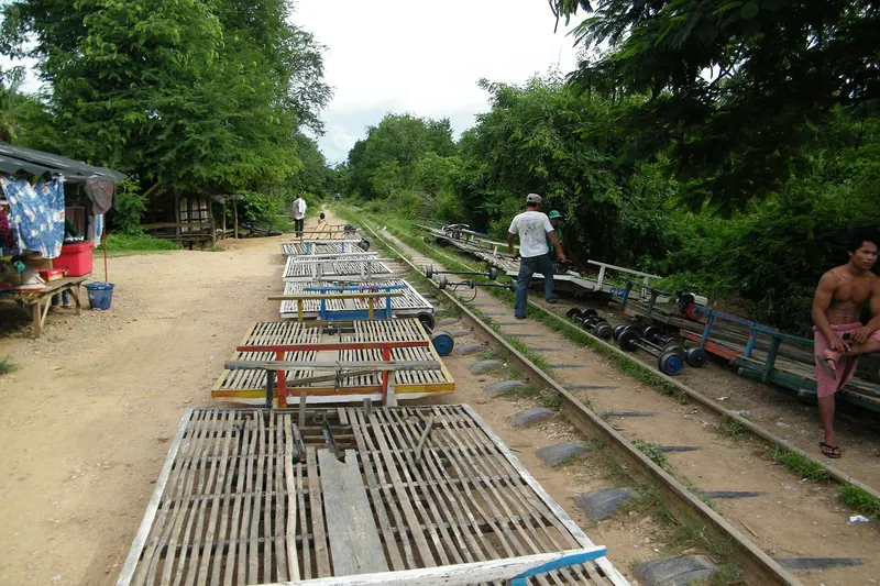 A bamboo train station near Battambang