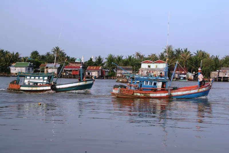 Fishing boats on the Kampot River