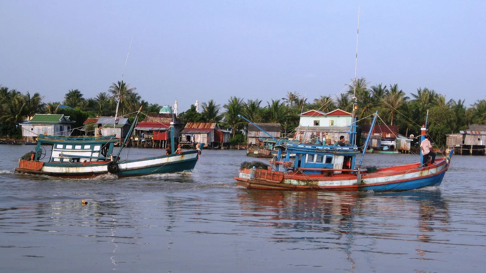 Fishing boats on the Kampot River