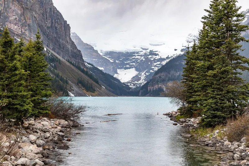 Lake Louise's turquoise water in Banff National Park