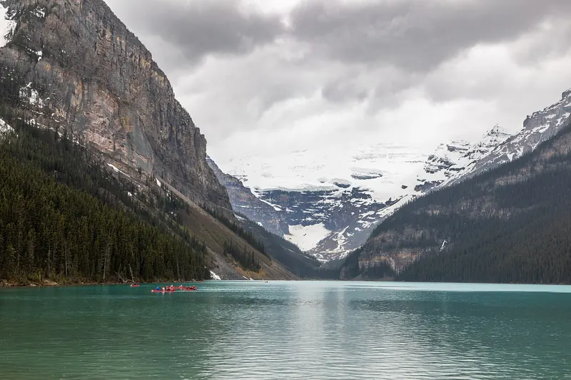 Lake Louise's turquoise water in Banff National Park