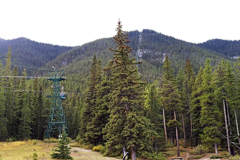 The Banff Gondola climbing Sulphur Mountain