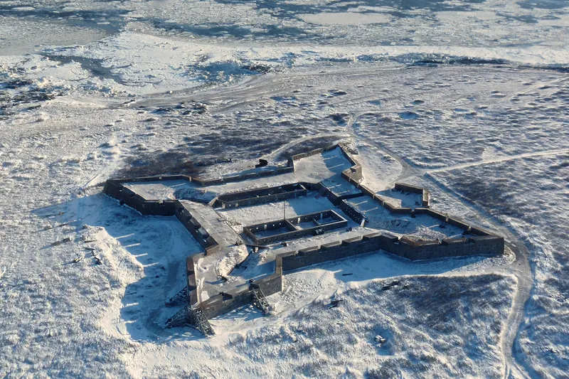 The stone walls of Prince of Wales Fort near Churchill