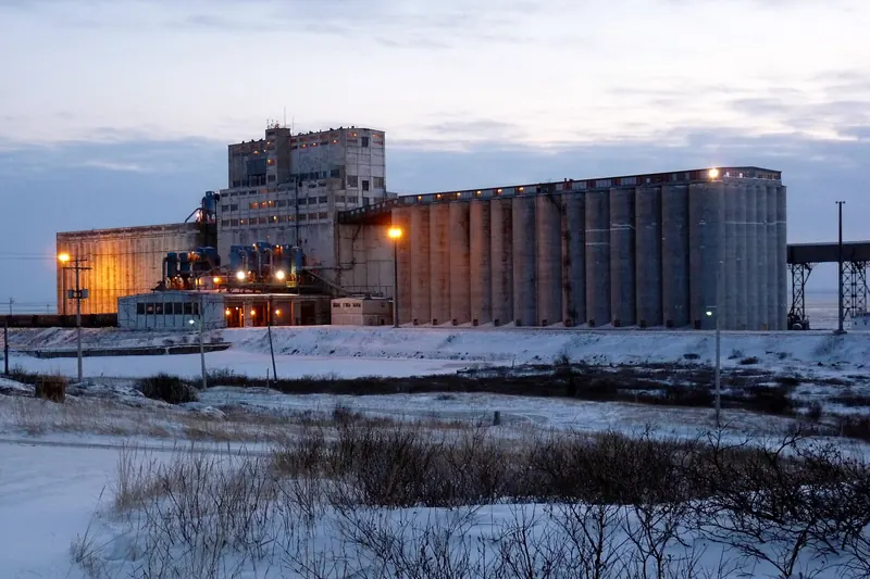 The grain terminal at the Port of Churchill