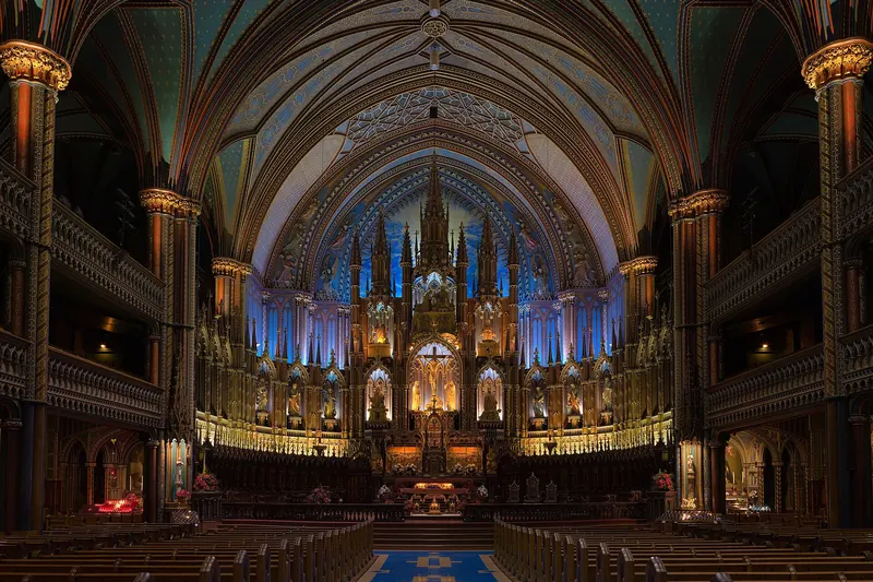 The interior of Notre-Dame Basilica in Montreal