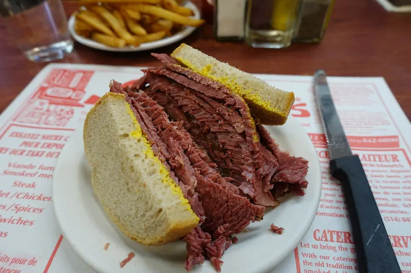 A smoked meat sandwich, a Montreal specialty