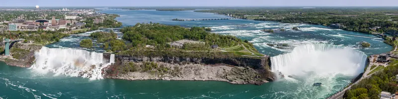 The view over Niagara Falls from Skylon Tower