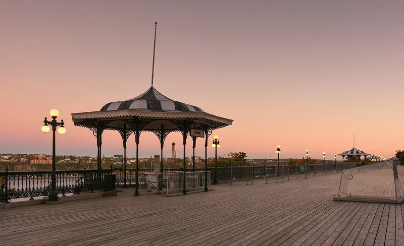 Sunset on Dufferin Terrace in Quebec City