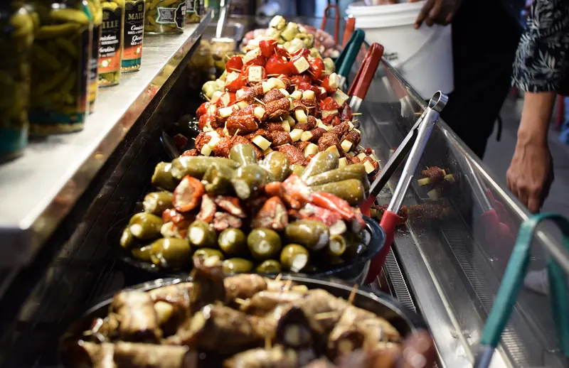 Food stalls at St Lawrence Market