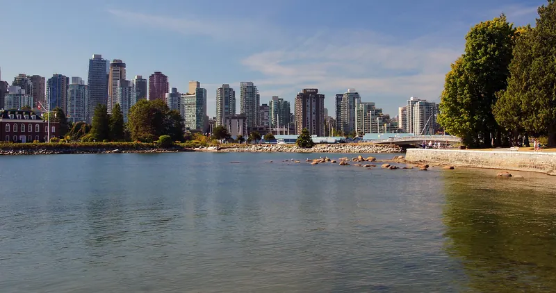 Vancouver's skyline against the Coast Mountains