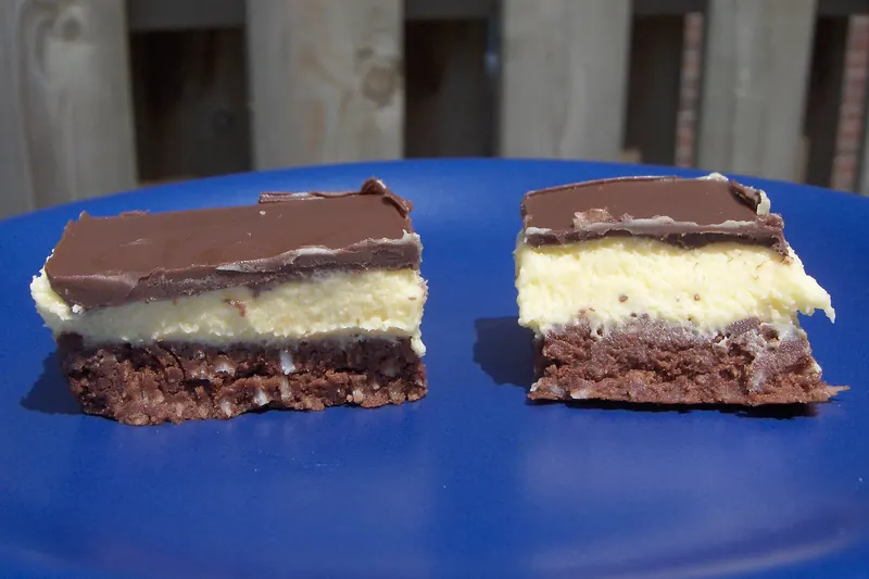 A Nanaimo bar, a layered Canadian dessert