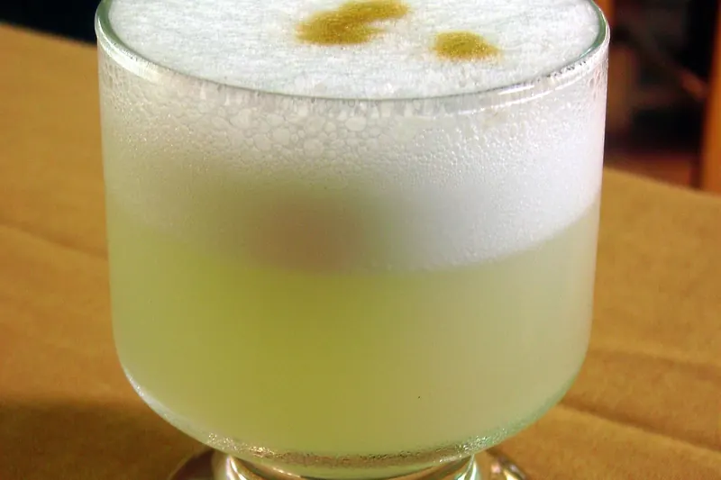 A pisco sour cocktail