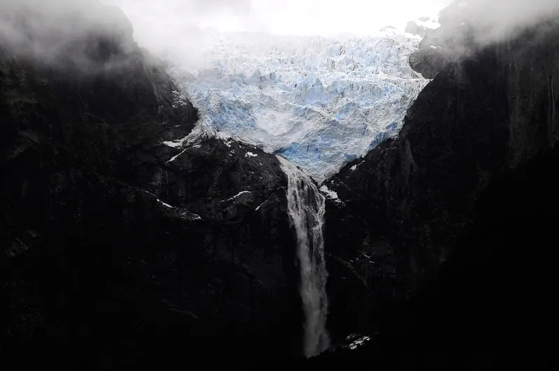 The hanging glacier in Queulat National Park