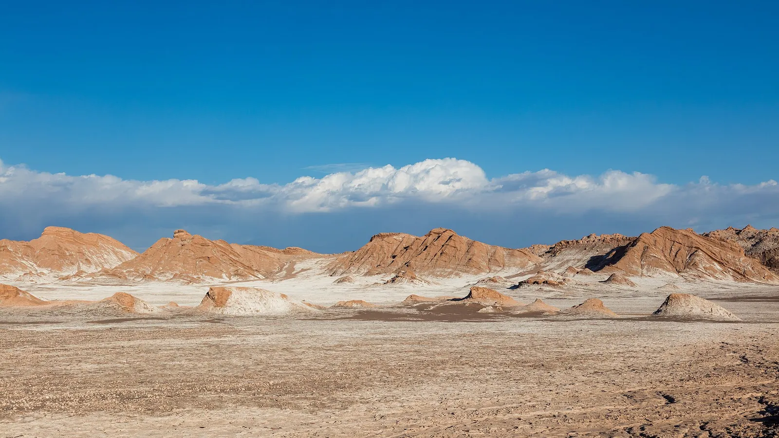 The otherworldly landscape of the Valle de la Luna near San Pedro de Atacama
