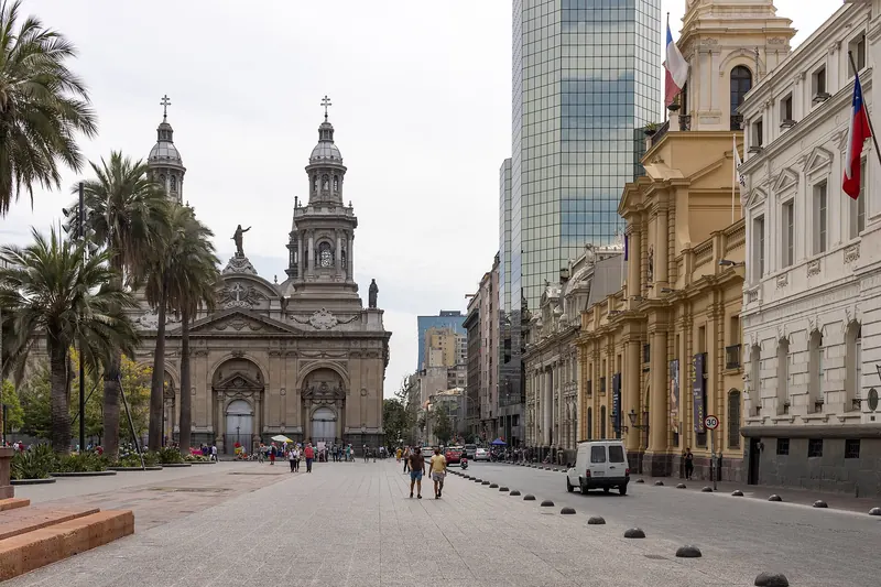 The Metropolitan Cathedral on the Plaza de Armas in Santiago