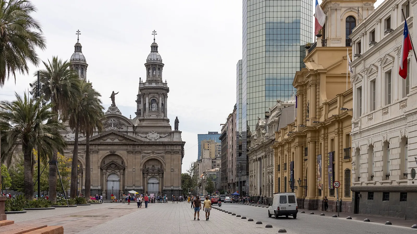 The Metropolitan Cathedral on the Plaza de Armas in Santiago