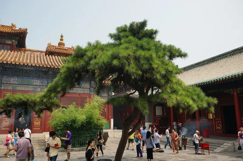 Ornate hall roofs at Beijing's Lama Temple