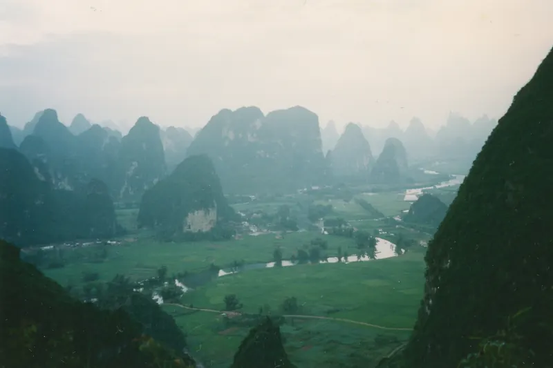 The karst landscape seen from Moon Hill's natural arch