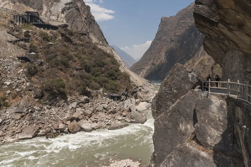 The steep walls of Tiger Leaping Gorge above the Jinsha River