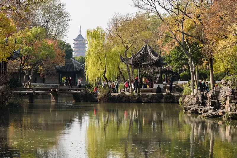 Pavilions and covered walkways in the Humble Administrator's Garden