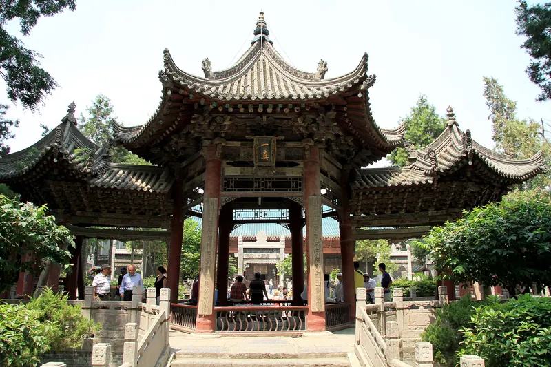The Chinese pagoda-style architecture of the Great Mosque of Xi'an