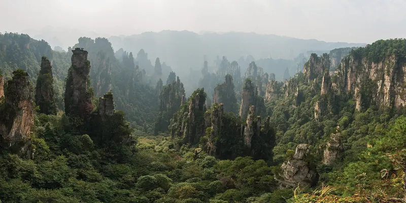 The pillar forest seen from a Tianzi Mountain viewing platform