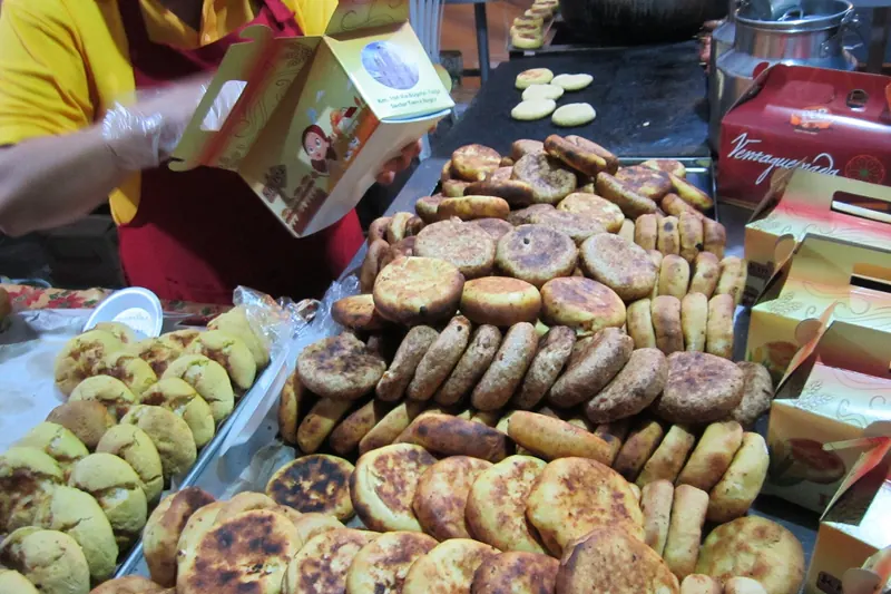 A grilled arepa filled with cheese