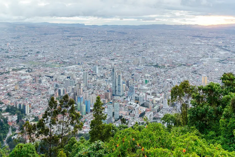 The white sanctuary of Monserrate on the mountain above Bogotá