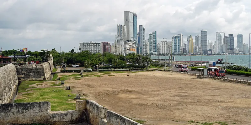 The Bocagrande skyline seen from the old city ramparts