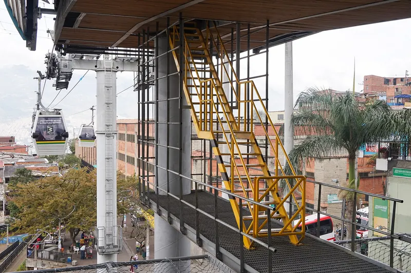 The Santo Domingo Metrocable station on the hillside of Medellín