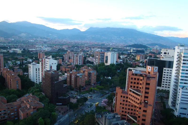 The Aburrá Valley with Medellín's buildings spreading up the hillsides