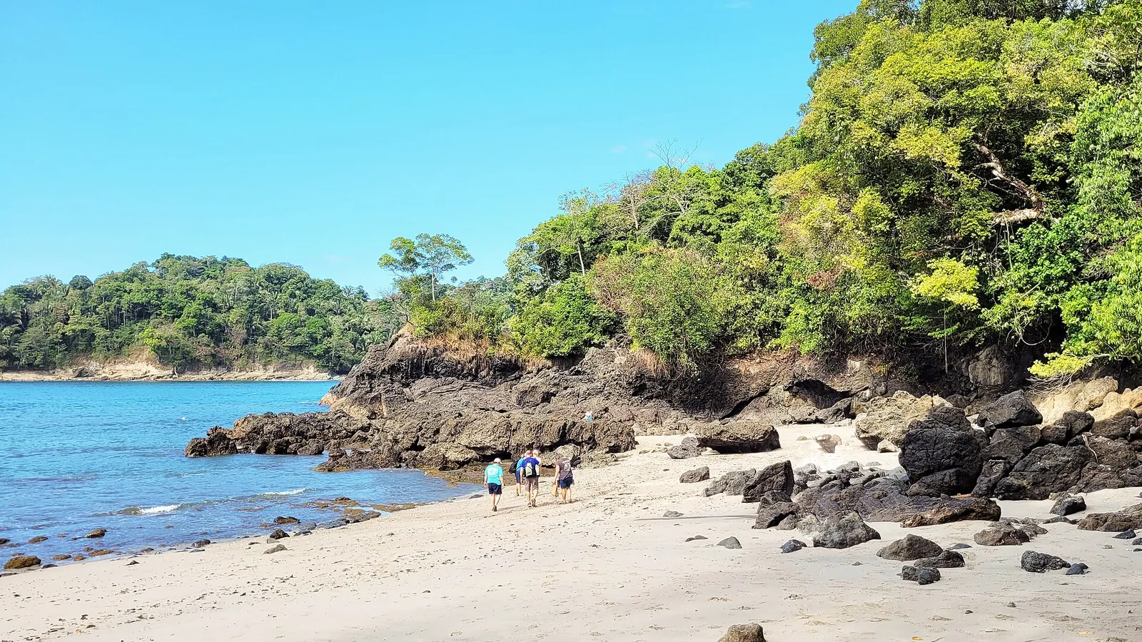 A white sand beach in Manuel Antonio National Park