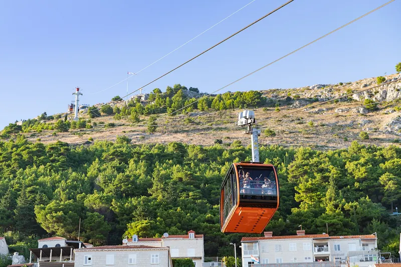 The cable car climbing Mount Srđ above Dubrovnik