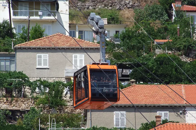 The cable car up Srđ Hill above Dubrovnik