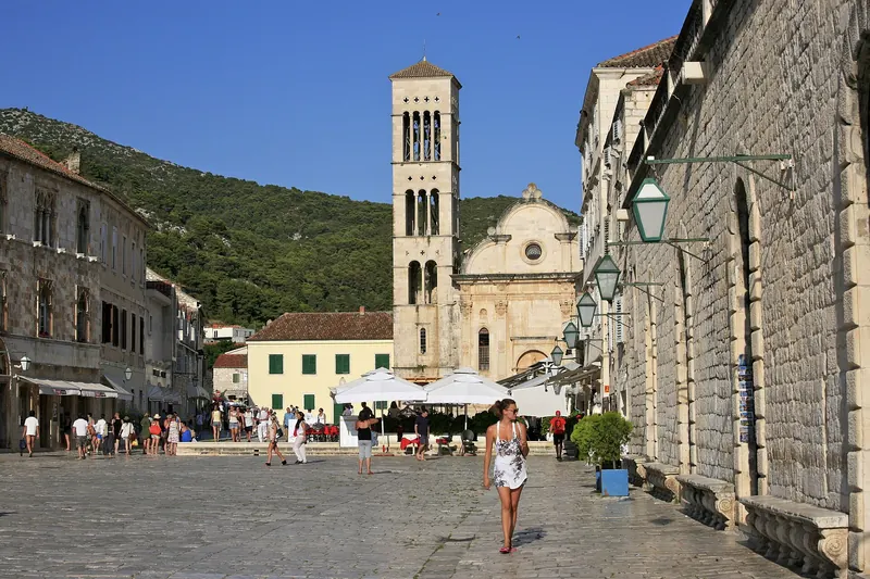 St Stephen's Square and Cathedral in Hvar Town