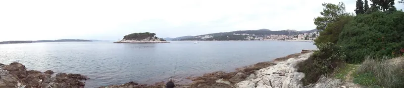 A panoramic view over Hvar Town and the Pakleni Islands